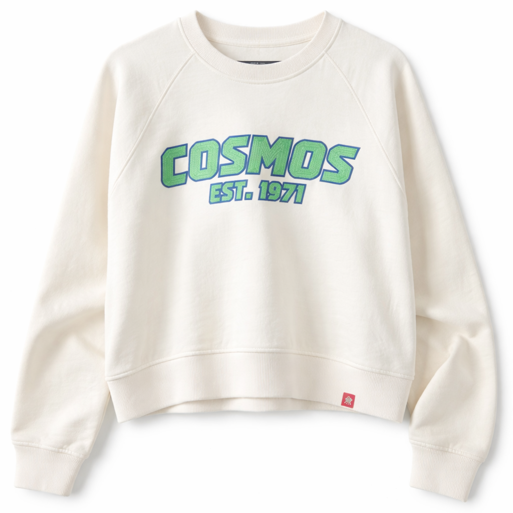Cosmos Cropped Crewneck Sweatshirt - Cream Women’s