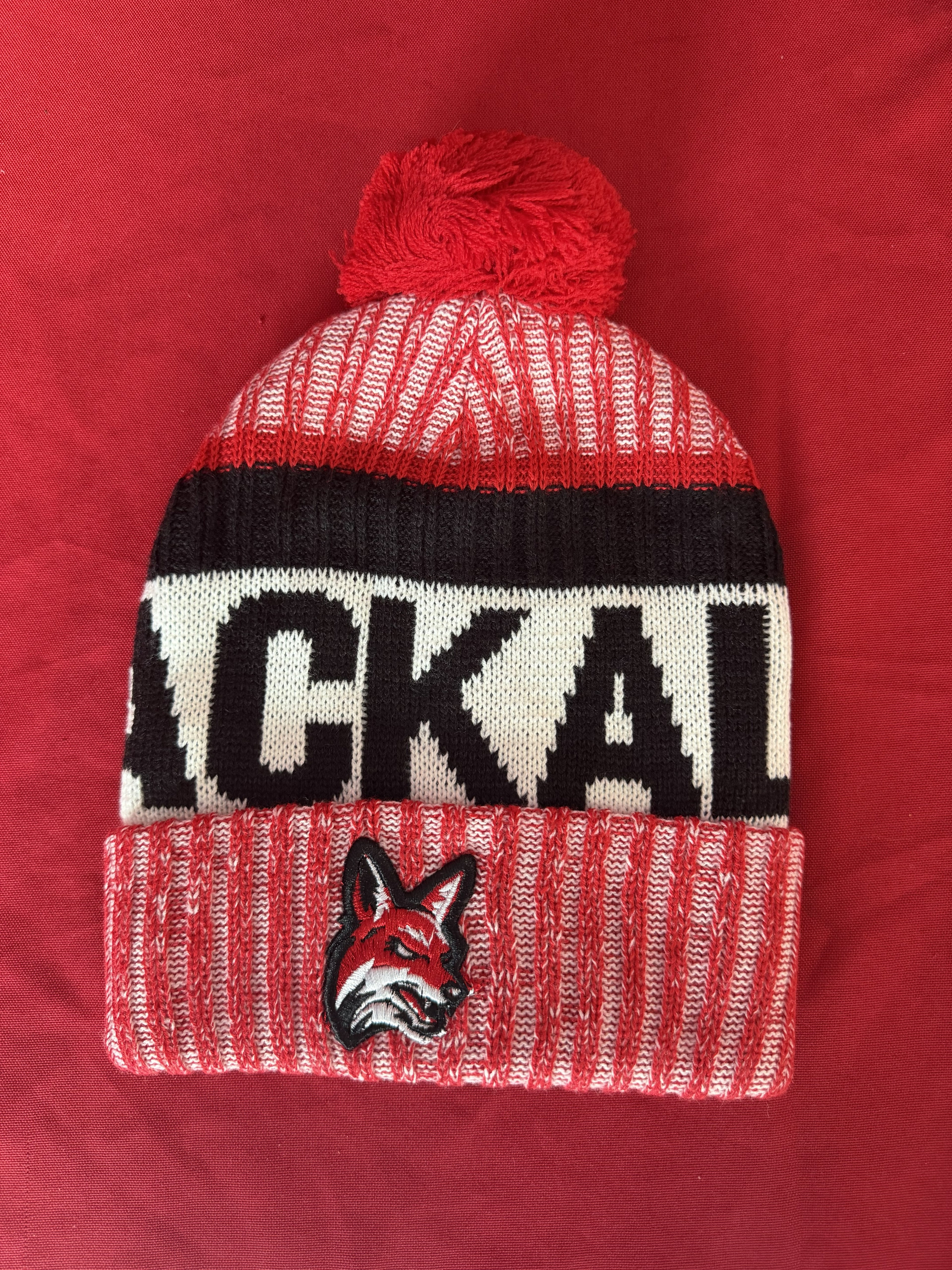 Jackals Red and Black NJ Jackals Wool Beanie