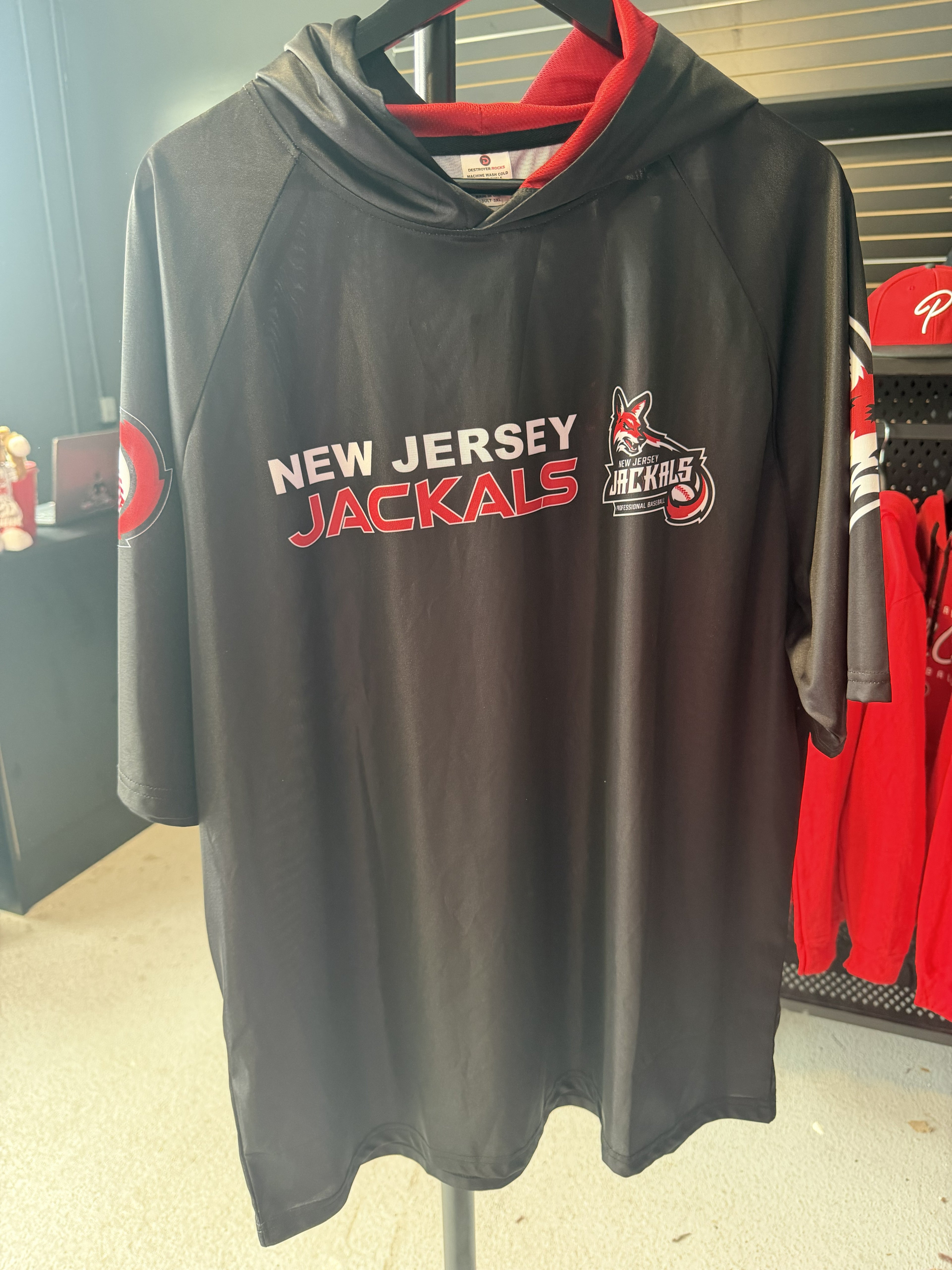 Jackals Black NJ Jackals Athletic T-Shirt with Hood
