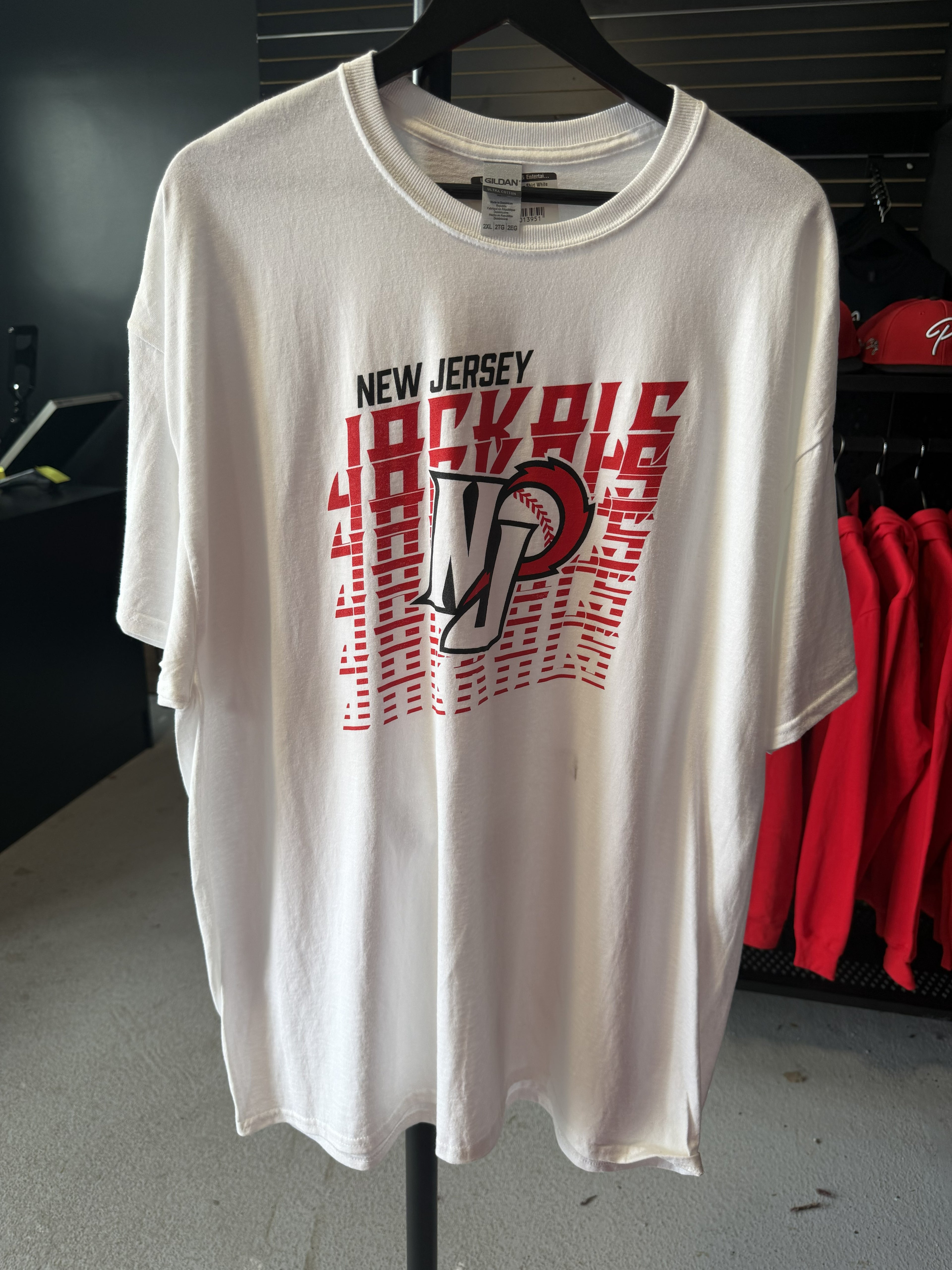 Jackals White NJ Jackals Baseball T-Shirt