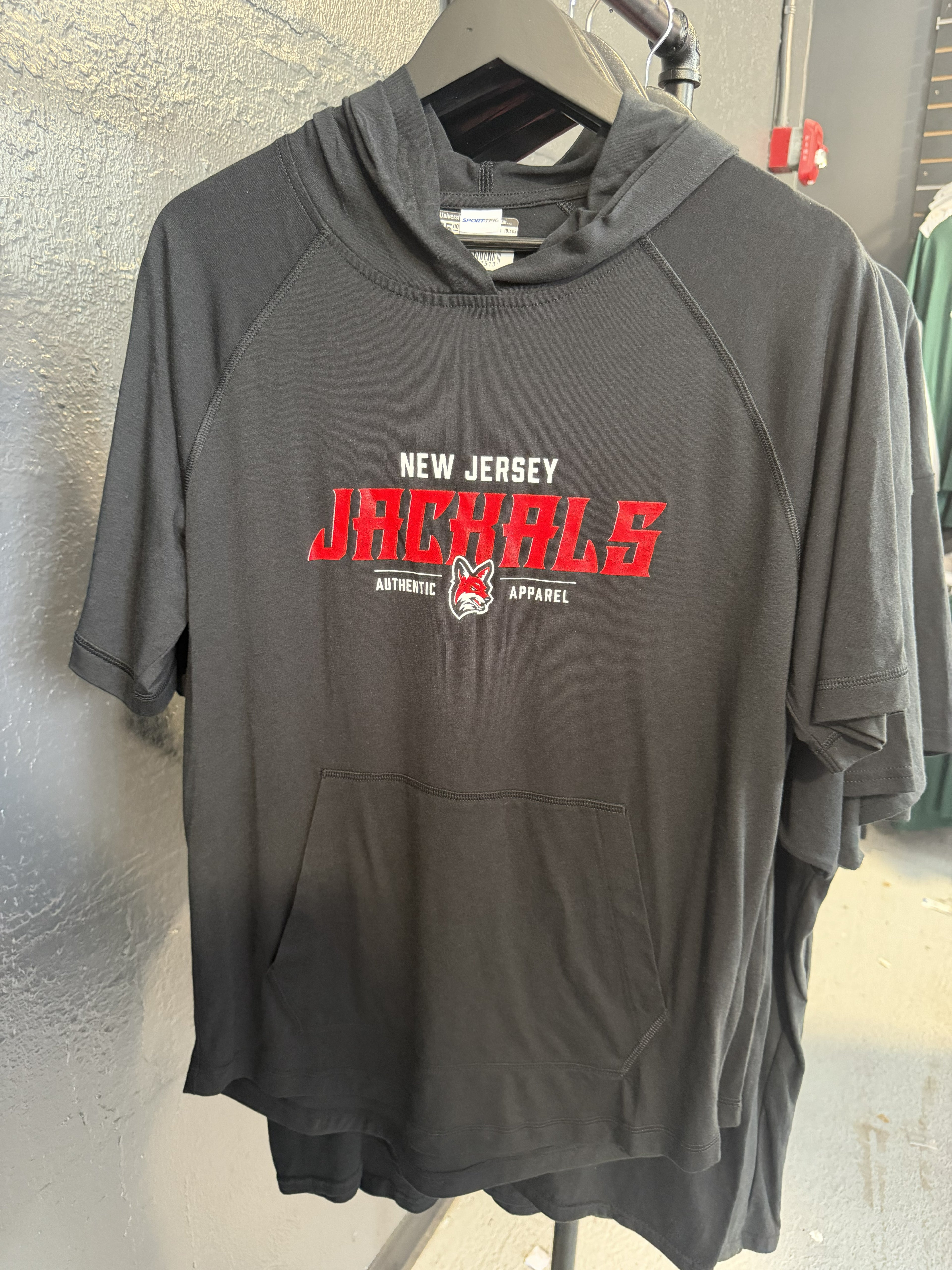 Jackals Black NJ Jackals Authentic Apparel T-Shirt with Hood
