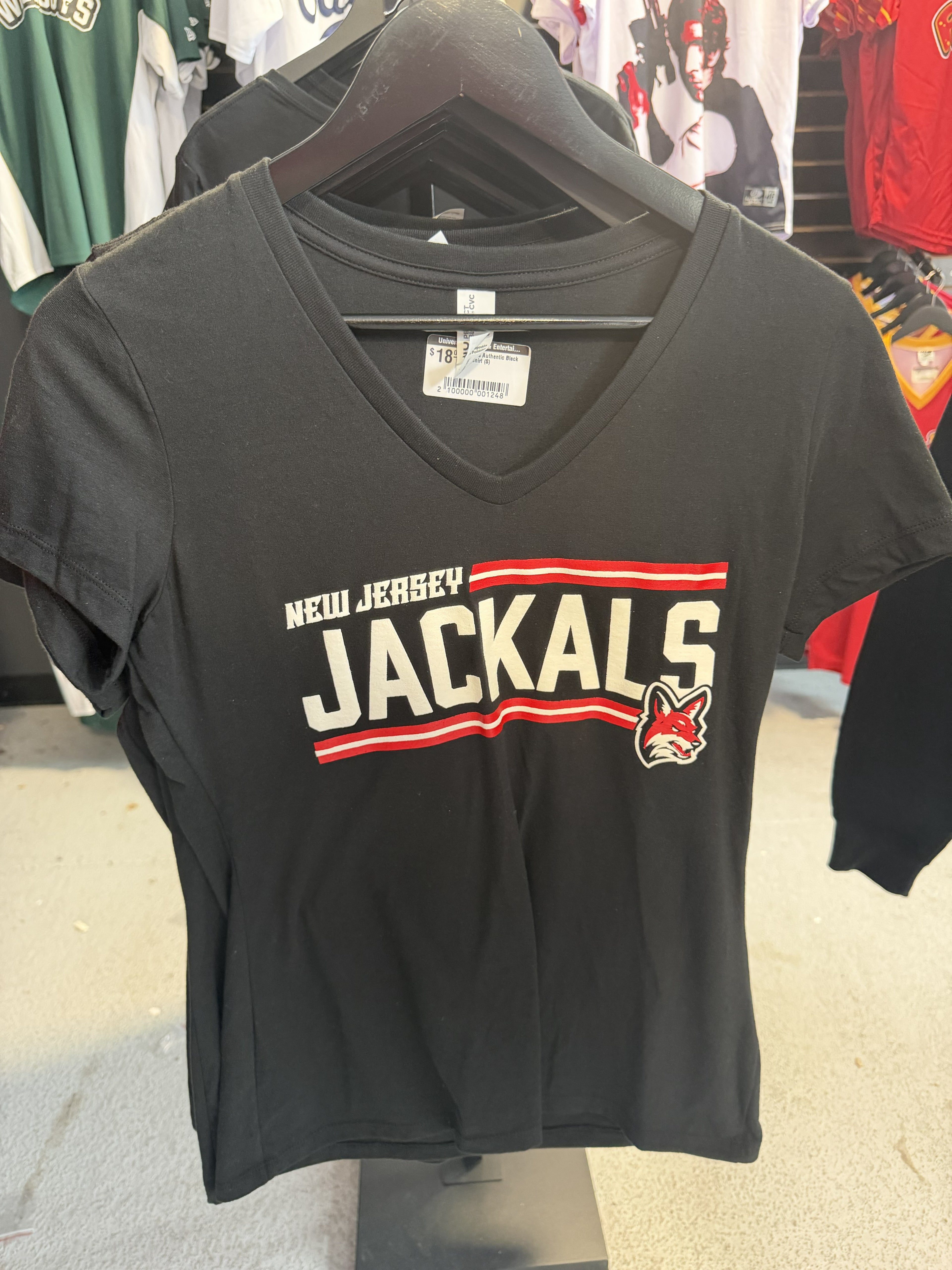 Jackals Black NJ Jackals Womens V-Neck T-Shirt