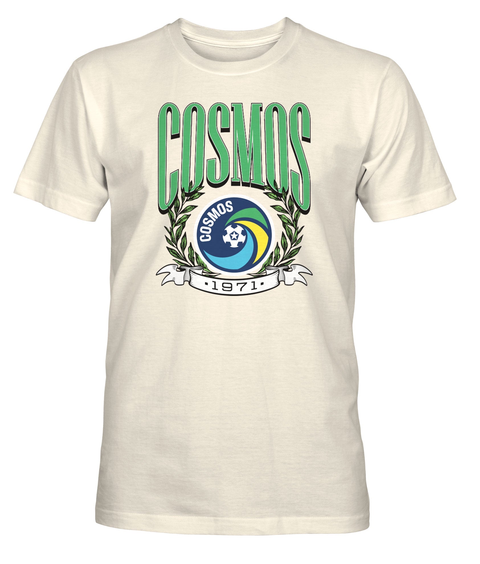 Cosmos Retro Stripe Cotton T-Shirt- Natural
